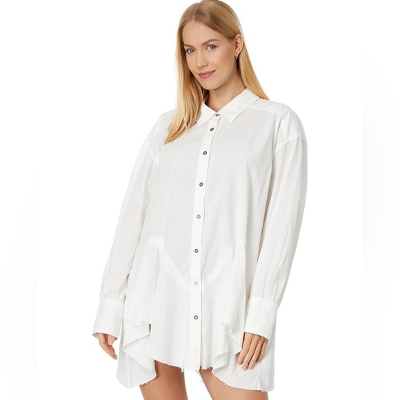 Free People We The Free Freya Poplin Women’s White Top - Picture 11 of 14